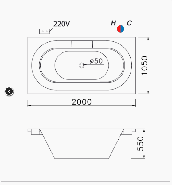 Bồn Tắm Massage Không Chân - Không Yếm - MT212 - Ảnh 2