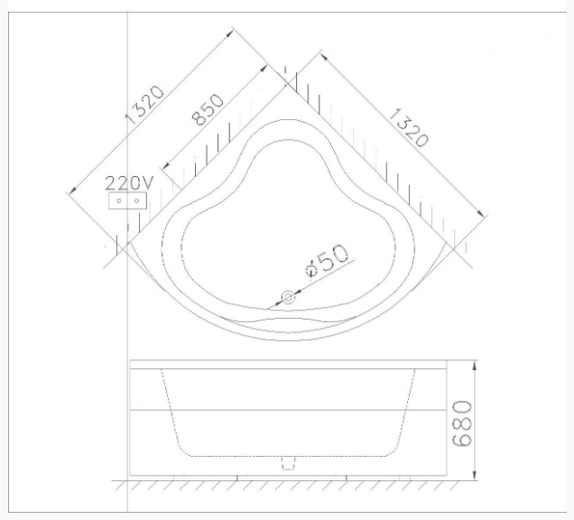 Bồn Tắm Góc - Chân Yếm - AT5133 - Ảnh 2