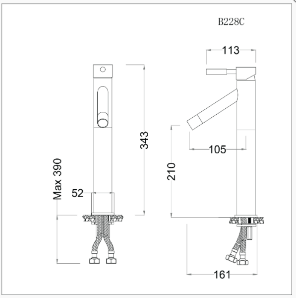 Vòi Lavabo nóng lạnh - B228C - Ảnh 2