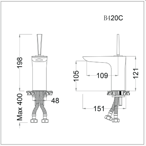 Vòi Lavabo nóng lạnh - B420CU - Ảnh 2