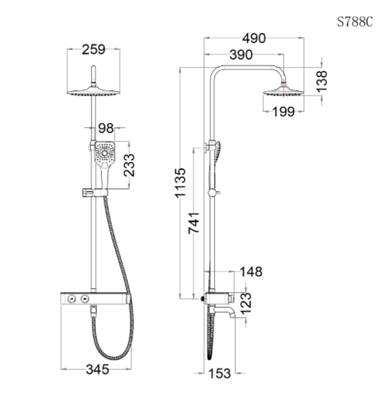 Sen tắm đứng nhiệt tự động S788C - Ảnh 2