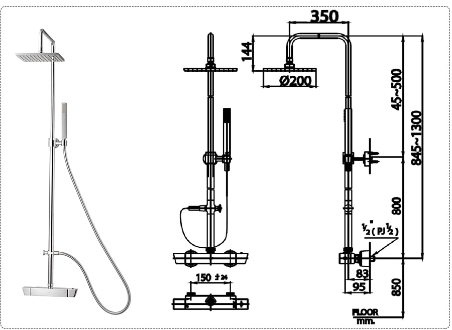SEN TẮM CÂY COTTO NÓNG LẠNH DÒNG SQUARE CT2085W - Ảnh 10