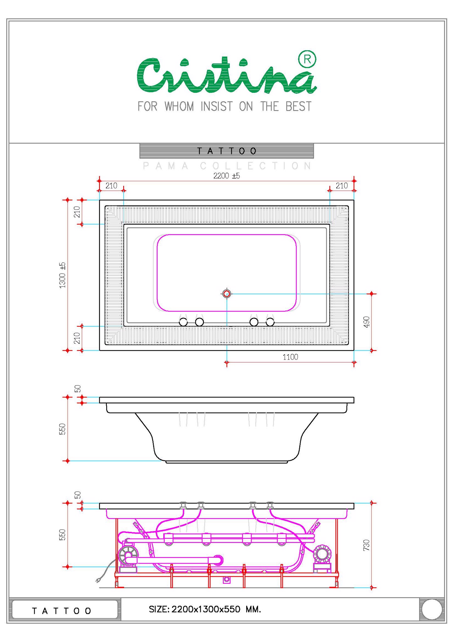 BỒN TẮM ÂM CRISTINA - TATTOO - CT-TT 220130 - Ảnh 5