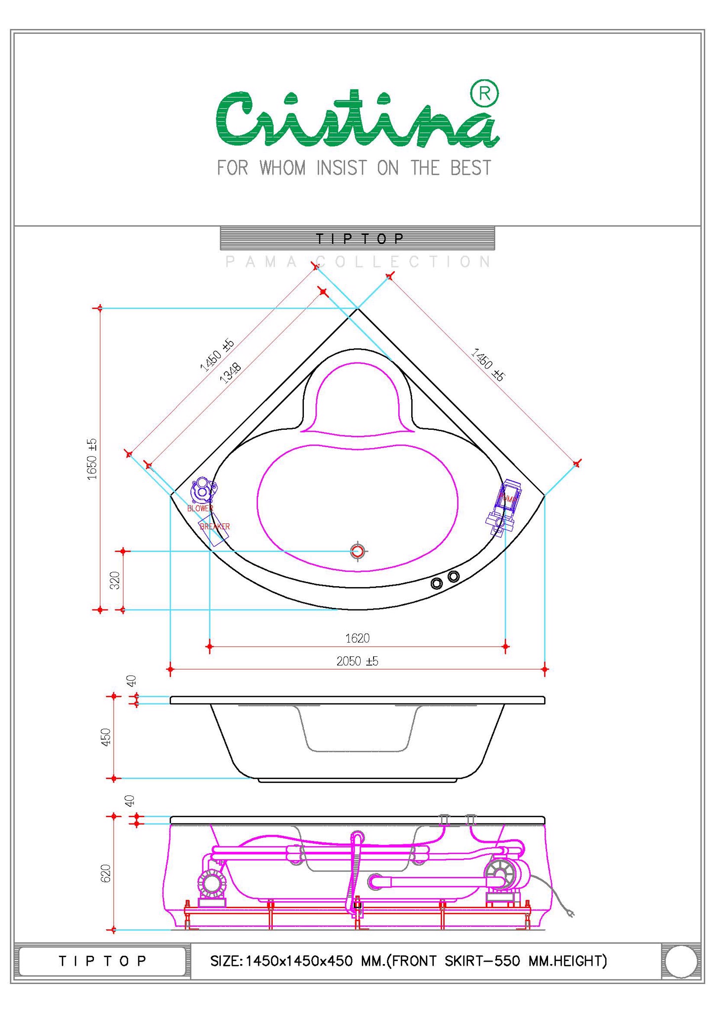 BỒN TẮM CRISTINA - TIPTOP - CT- 9032 - Ảnh 2
