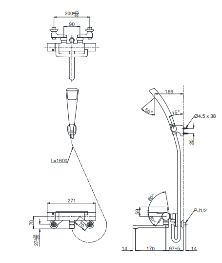 Sen tắm nhiệt độ, xả bồn Nhật Bản kèm bát sen TMGG40QECR - Ảnh 2