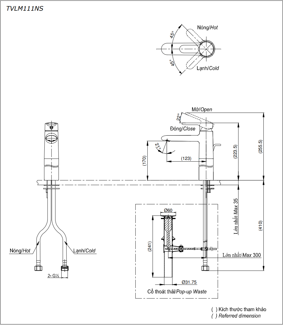 Vòi Lavabo TOTO TVLM111NS nóng lạnh cổ vừa - Ảnh 5