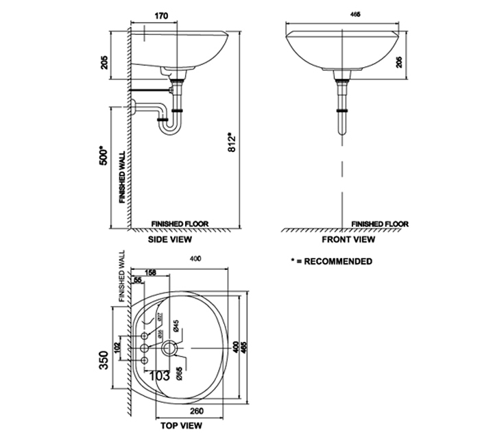 CHẬU RỬA TREO TƯỜNG AMERICAN STANDARD DÒNG GALA - VF-0940 - Ảnh 2