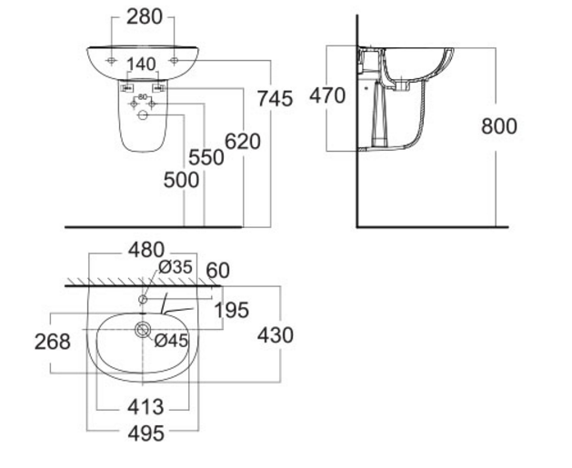 CHẬU RỬA TREO TƯỜNG AMERICAN STANDARD DÒNG CODIE - VF-0947/VF-0741 - Ảnh 4