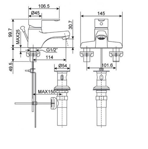 Vòi Lavabo AMERICAN STANDARD 3 lỗ nóng lạnh dòng SEVA - WF-6502 - Ảnh 4