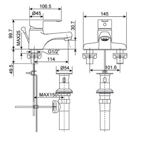 Vòi Lavabo AMERICAN STANDARD 3 lỗ nóng lạnh dòng SEVA - WF-6502 - Ảnh 2