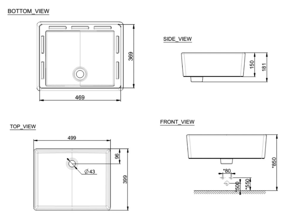 Chậu rửa đặt trên bàn AMERICAN STANDARD Square - WP-F611 - Ảnh 2