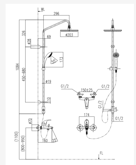 Sen Tắm Cây Nóng Lạnh INAX BFV-1305S - Ảnh 2