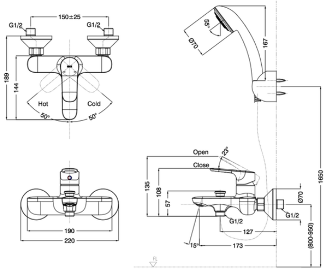 Sen Tắm Nóng Lạnh INAX BFV-1403S-7C - Ảnh 2