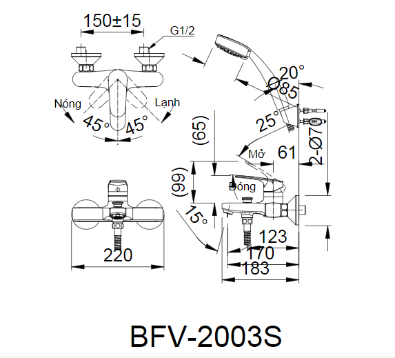 Sen Tắm Nóng Lạnh INAX BFV-2003S - Ảnh 2
