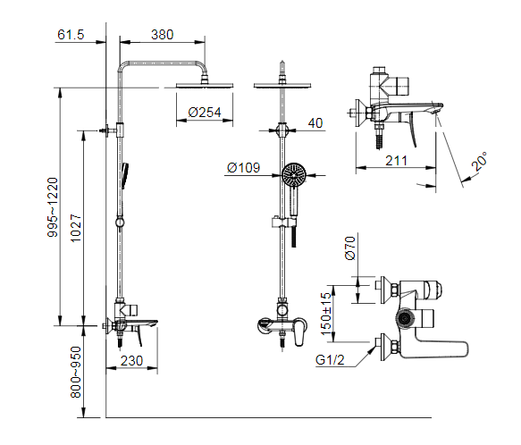 Sen Cây Tắm Nóng Lạnh INAX - BFV-515S - Ảnh 2