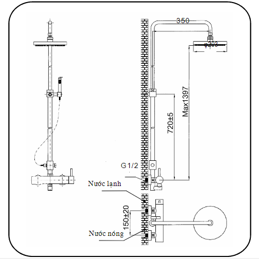 Sen Cây Tắm Nóng Lạnh INAX - BFV-70S - Ảnh 2