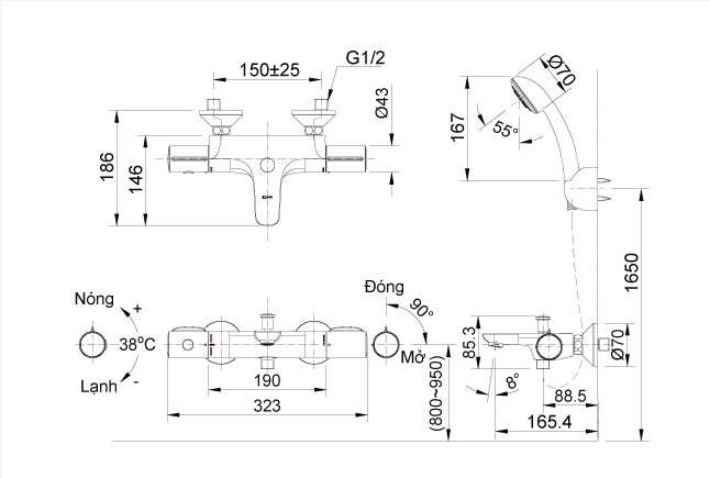 Sen Tắm Nhiệt Độ IINAX- BFV-3413T-7C - Ảnh 2