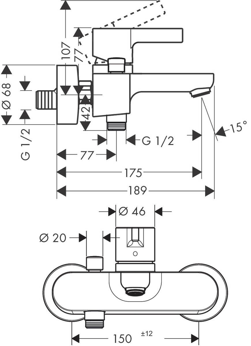 Củ Sen Tắm Nóng Lạnh Metris S Hansgrohe – M31460000 - Ảnh 2