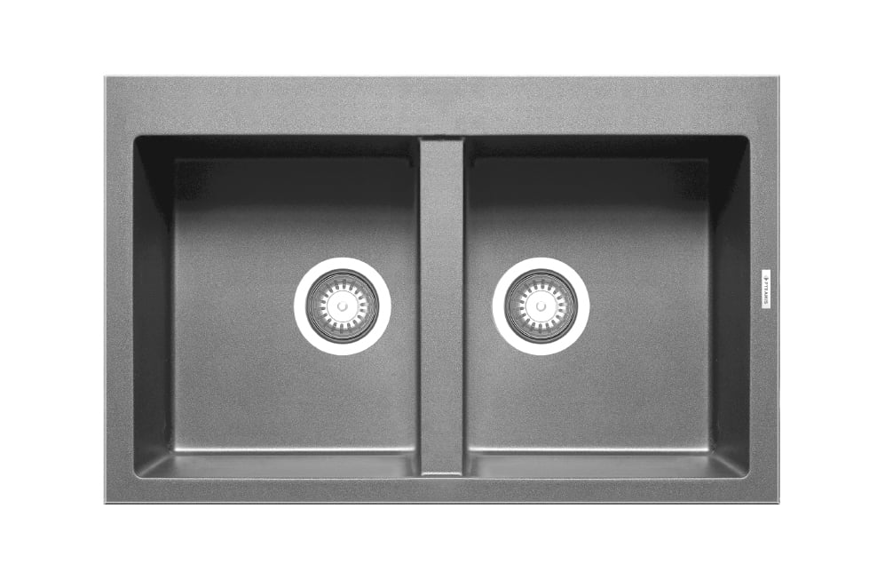 CHẬU RỬA CHÉN HAI NGĂN PYRAMIS ALAZIA 2B – IRON GREY