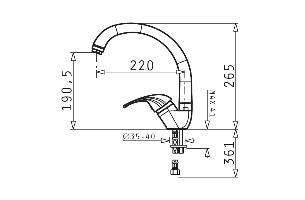 VÒI RỬA CHÉN NÓNG LẠNH PYRAMIS MEZZO GRAINTE IRON GREY - Ảnh 2