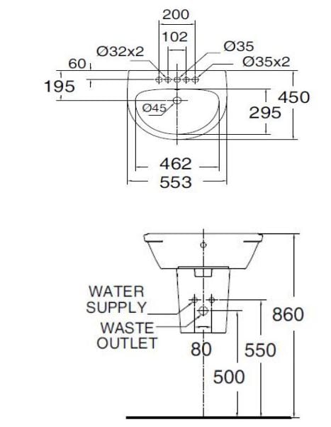 CHẬU RỬA TREO TƯỜNG AMERICAN STANDARD DÒNG NEO MODERN- 0953-WT/0712-WT - Ảnh 2