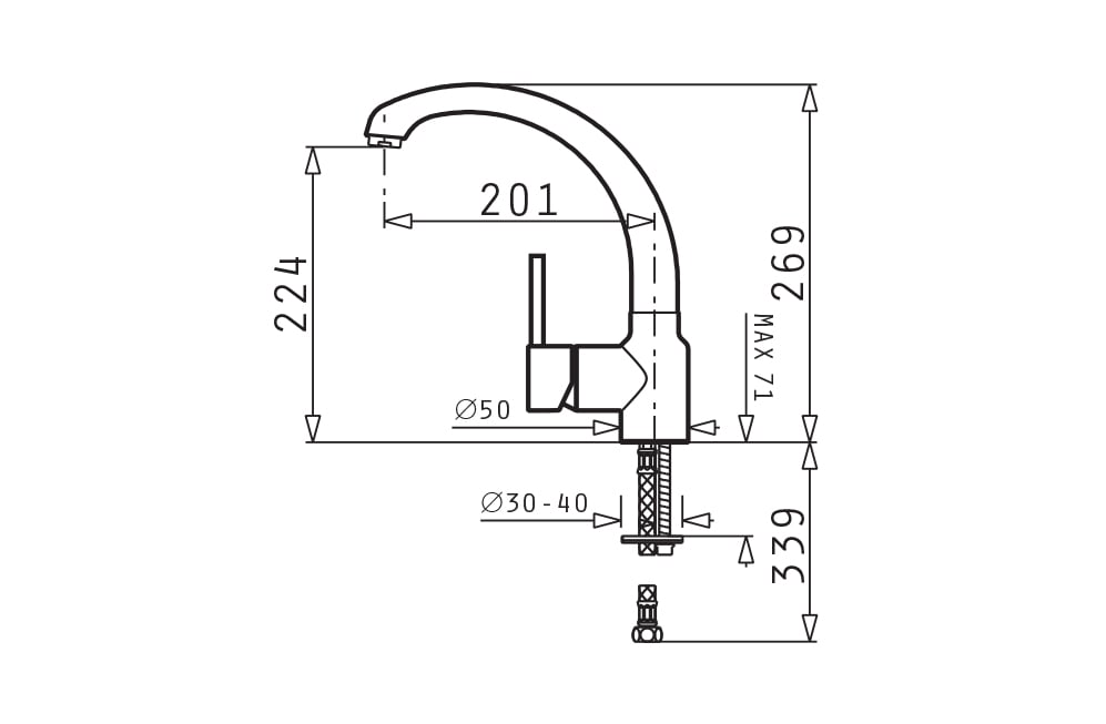 VÒI RỬA CHÉN NÓNG LẠNH MÀU ĐEN PYRAMIS ARMONICA CLASSIC CARBON - Ảnh 2