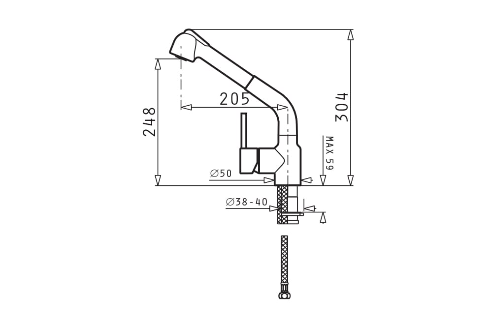 VÒI RỬA CHÉN NÓNG LẠNH MÀU CARBON PYRAMIS BALATA GRANITE CARBON - Ảnh 2