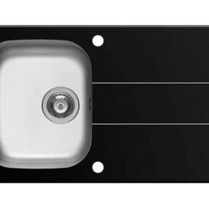 CHẬU RỬA CHÉN 1 NGĂN 1 CÁNH PYRAMIS CONCERTO 1B 1D – BLACK