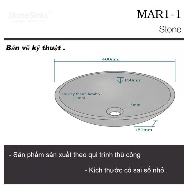LAVABO ĐÁ TỰ NHIÊN MAR1-1 - Ảnh 6