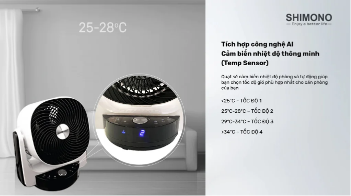 QUẠT TUẦN HOÀN KHÔNG KHÍ SHIMONO SH-9028 - Ảnh 9