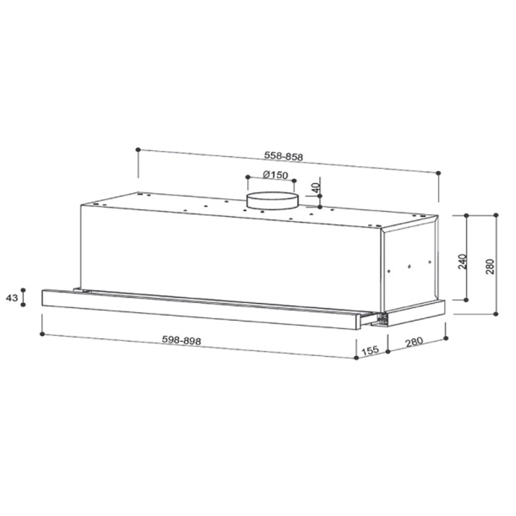 MÁY HÚT MÙI BRANDT ÂM TỦ AT1460X - Ảnh 2