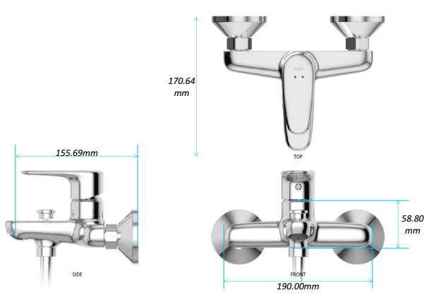 Vòi Sen Tắm Nóng Lạnh Inax BFV-1113S-4C Tay Sen Mạ - Ảnh 2