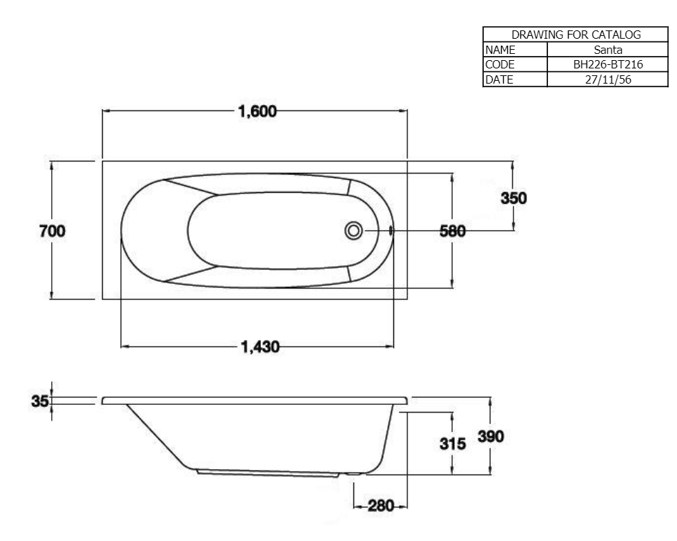 BỒN TẮM COTTO - MÀU TRẮNG - BH226PP(H) WH - Ảnh 2