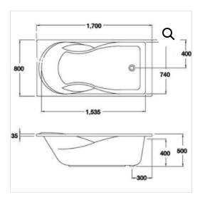 BỒN TẮM COTTO - MÀU TRẮNG - BH228PP(H) WH - Ảnh 2