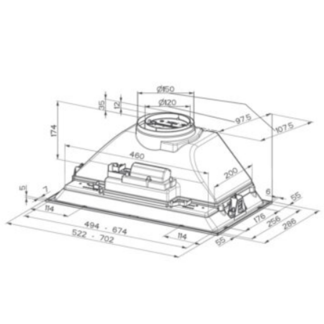 MÁY HÚT MÙI BRANDT ÂM TỦ BHG1522X - Ảnh 2