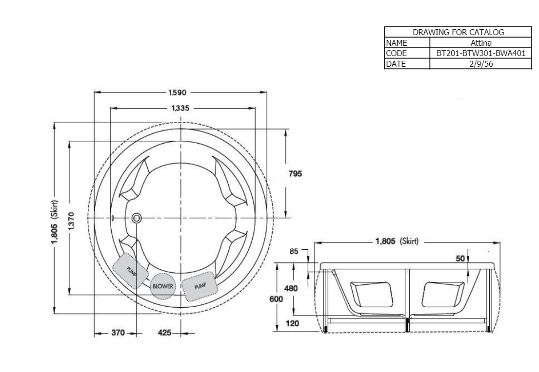 BỒN TẮM COTTO - MÀU TRẮNG - BT201PP(H) WH - Ảnh 2