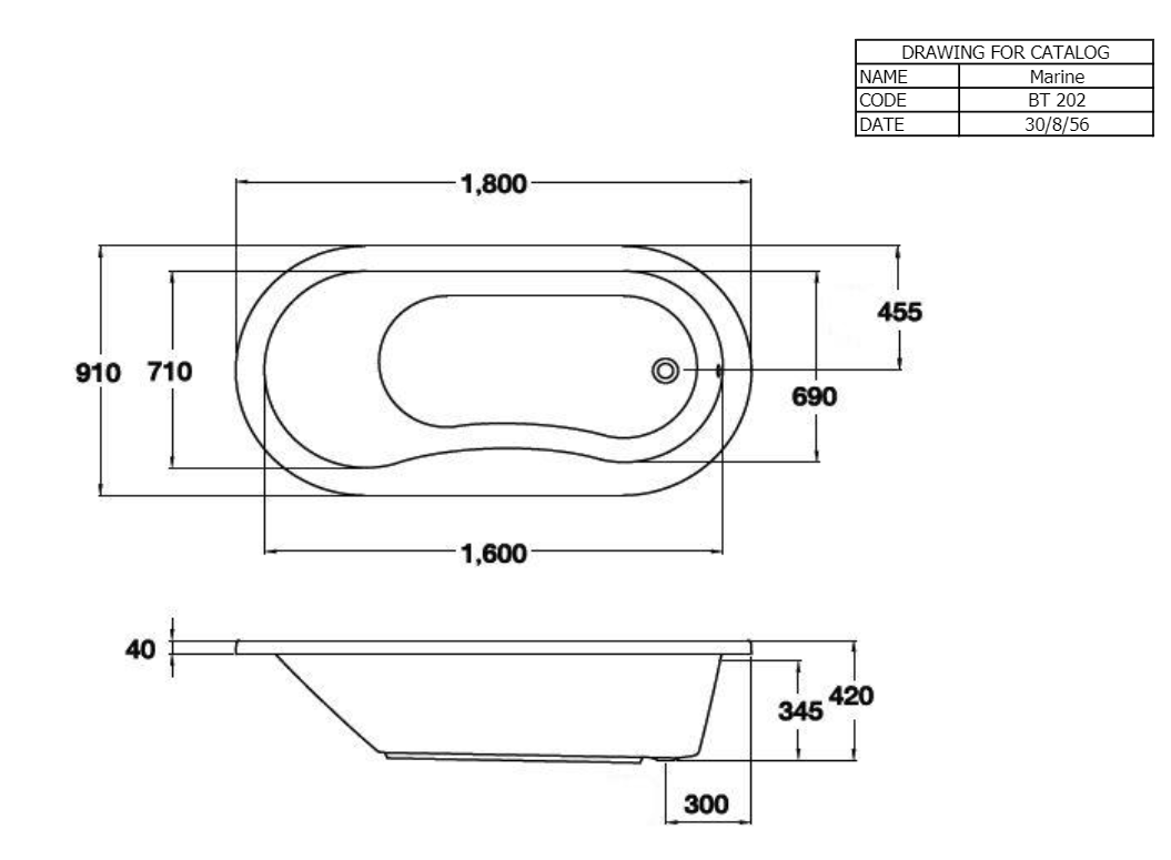 BỒN TẮM COTTO - MÀU TRẮNG - BT202PP(H) WH - Ảnh 2