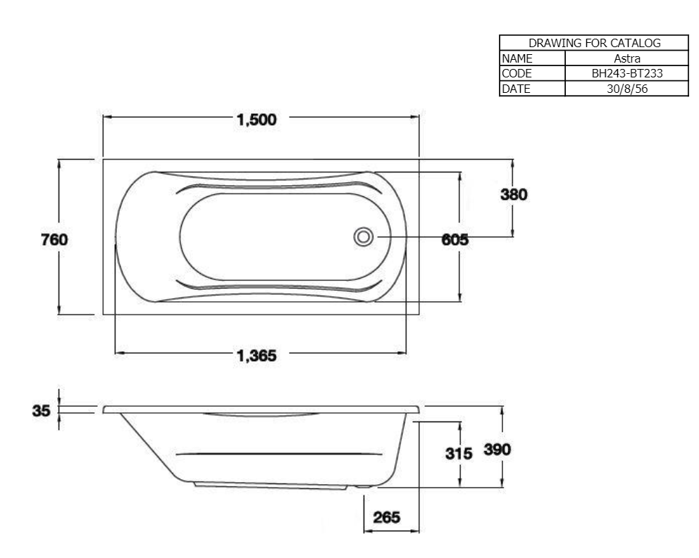 BỒN TẮM COTTO - MÀU TRẮNG - BT233PP WH - Ảnh 2