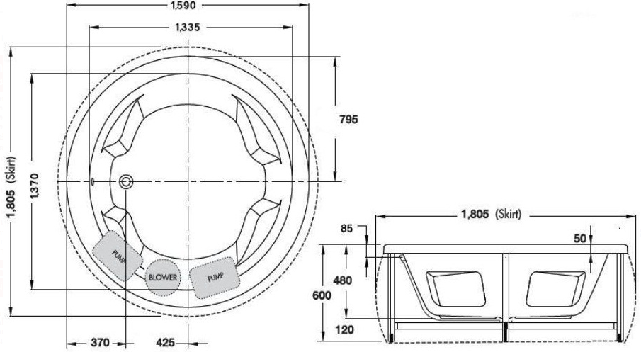 BỒN TẮM COTTO - MÀU TRẮNG - BWA401PP(H) WH - Ảnh 2