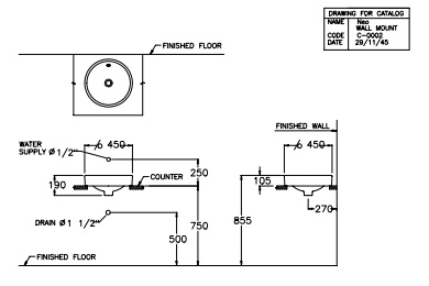 CHẬU RỬA MẶT COTTO - MÀU TRẮNG - C00027 - Ảnh 2
