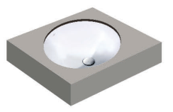 CHẬU RỬA LAVABO COTTO ÂM BÀN DÒNG CIRCLE C0513