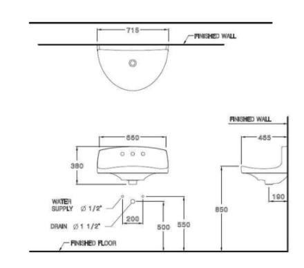 CHẬU RỬA MẶT COTTO - MÀU TRẮNG - C09107 - Ảnh 2