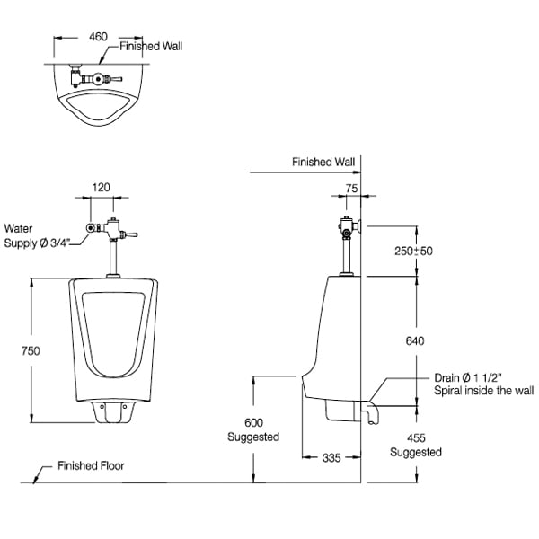 BỒN TIỂU NAM COTTO C3010 - Ảnh 2