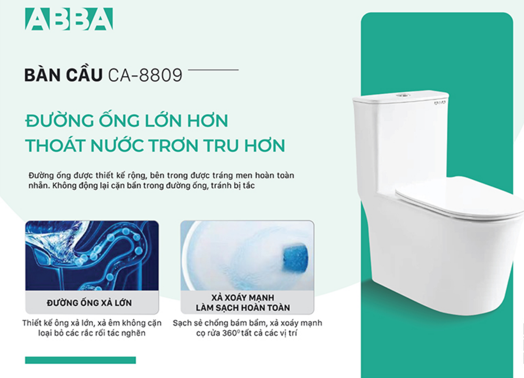 Bồn cầu một khối - CA-8809 - Ảnh 2