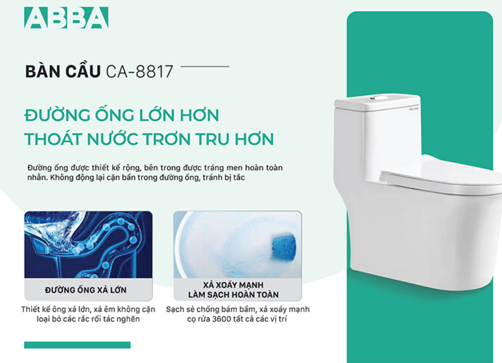 Bồn cầu một khối - CA-8817 - Ảnh 2