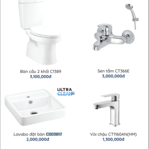 COMBO 3 COTTO: C1389 + C003817 + CT1160AN(HM) + CT366E