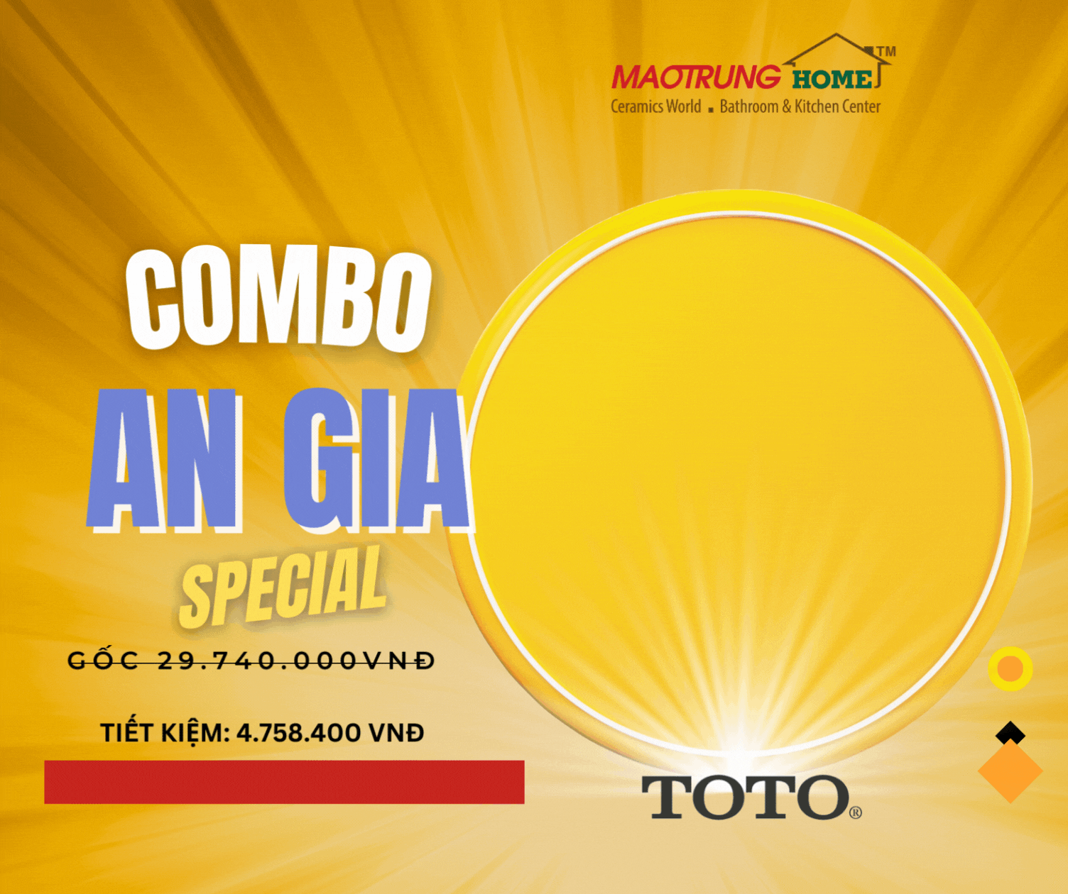 THIẾT BỊ VỆ SINH TOTO - COMBO AN GIA 4