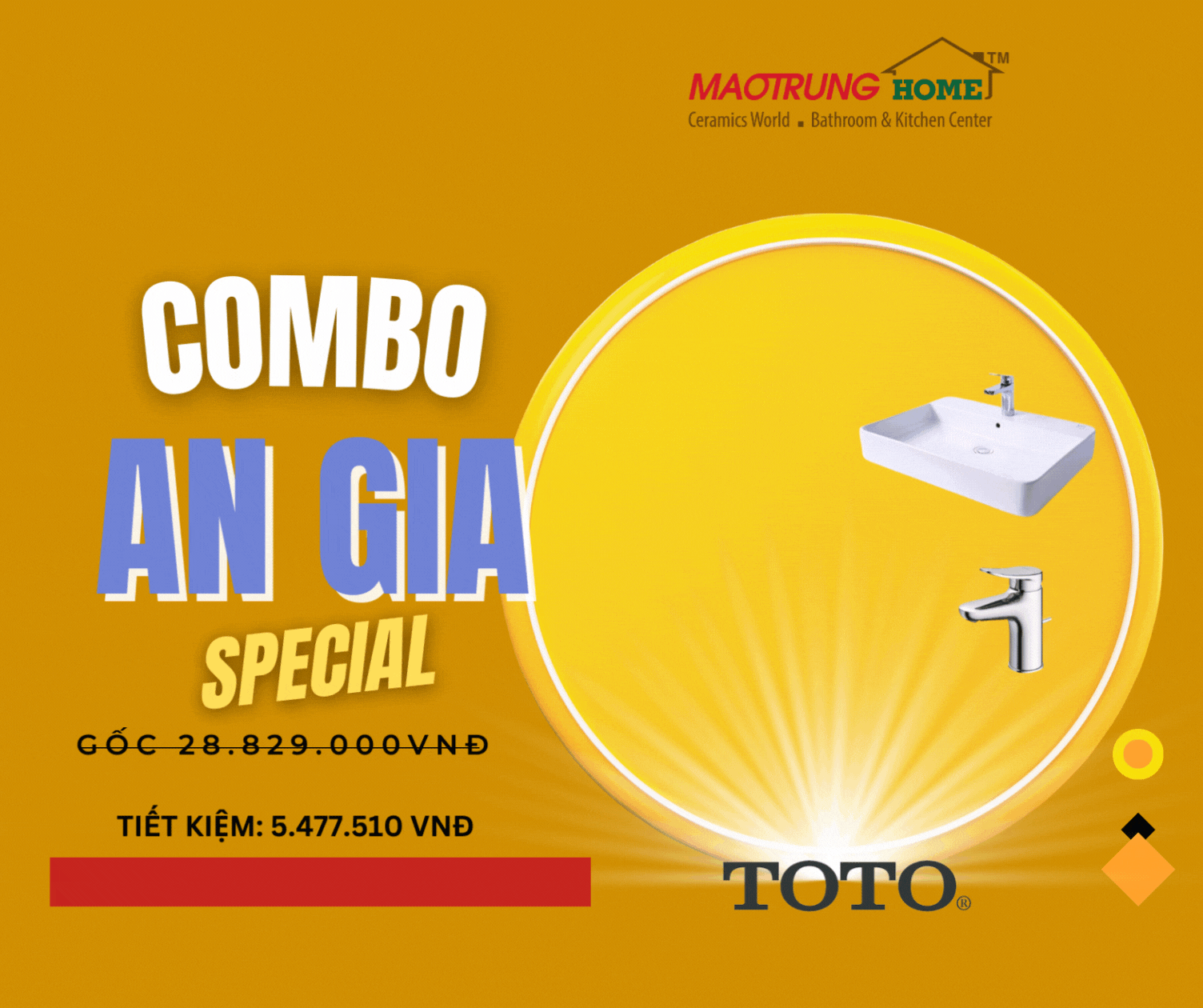 THIẾT BỊ VỆ SINH TOTO - COMBO AN GIA 5