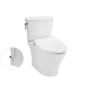 Bồn cầu TOTO hai khối, nắp đóng êm kèm vòi rửa nước lạnh - TCW07S - CS986GE2