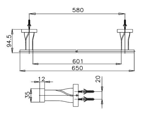 Thanh treo khăn màu đen CT0063#BL - Ảnh 2